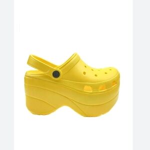 Cape Robbin Yellow Platform Clog Mules